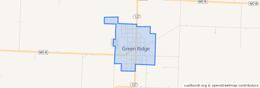 Mapa de ubicacion de Green Ridge.