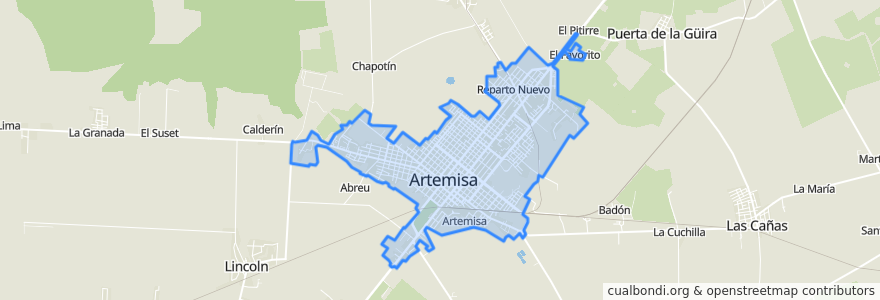 Mapa de ubicacion de Ciudad de Artemisa.