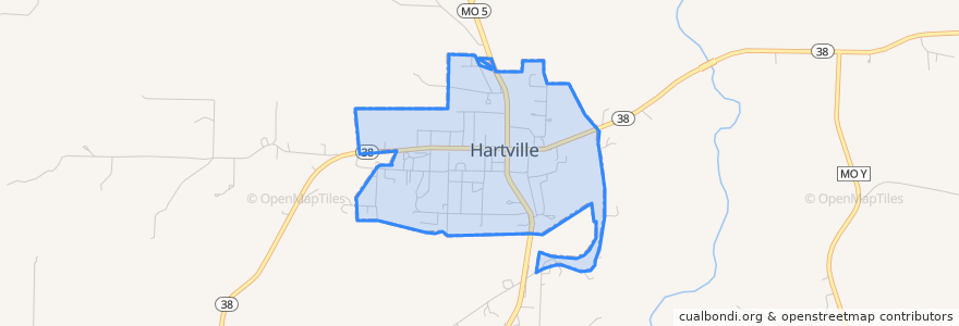 Mapa de ubicacion de Hartville.