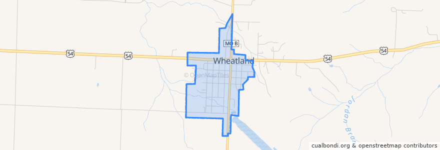 Mapa de ubicacion de Wheatland.