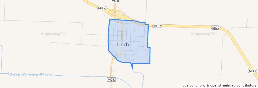 Mapa de ubicacion de Urich.