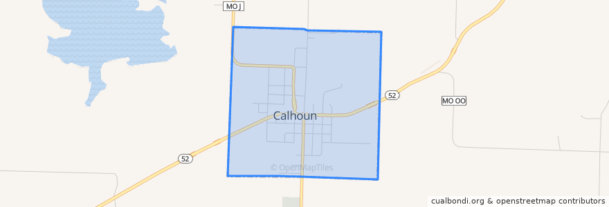 Mapa de ubicacion de Calhoun.