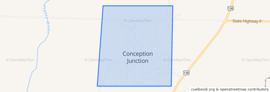 Mapa de ubicacion de Conception Junction.