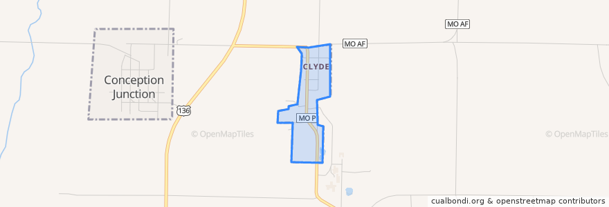 Mapa de ubicacion de Clyde.