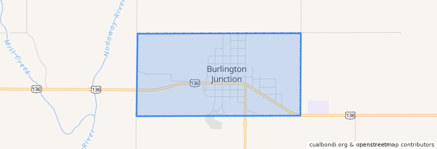 Mapa de ubicacion de Burlington Junction.