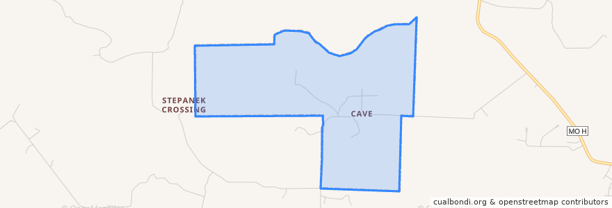 Mapa de ubicacion de Cave.