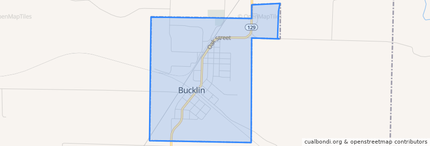 Mapa de ubicacion de Bucklin.