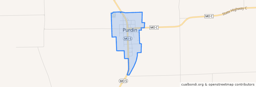 Mapa de ubicacion de Purdin.