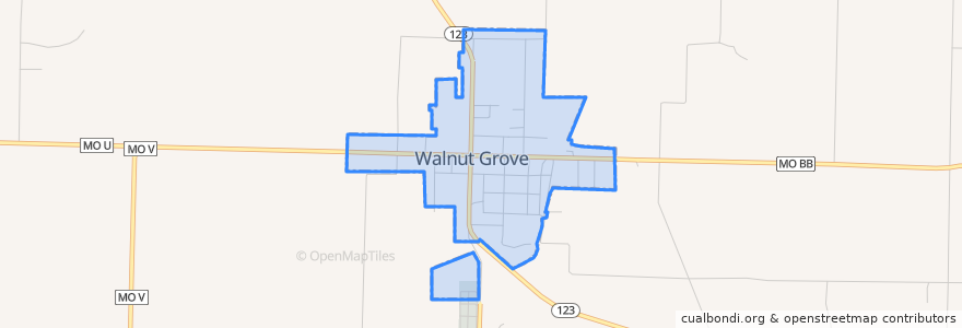 Mapa de ubicacion de Walnut Grove.