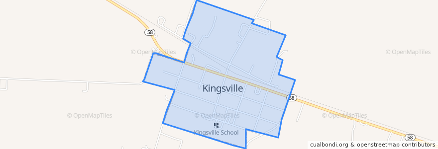 Mapa de ubicacion de Kingsville.