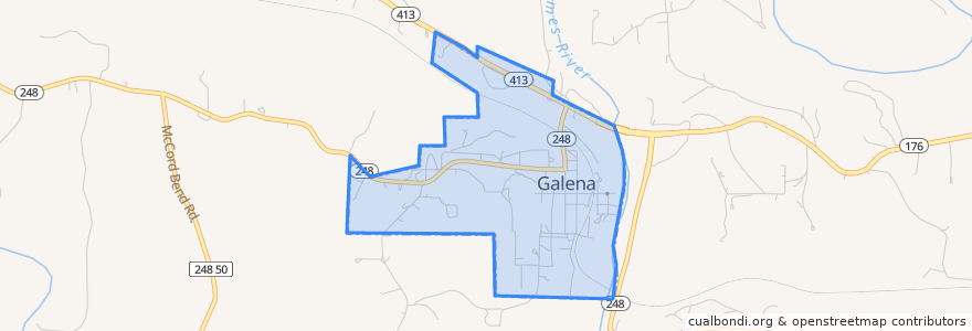 Mapa de ubicacion de Galena.