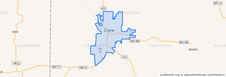 Mapa de ubicacion de Crane.