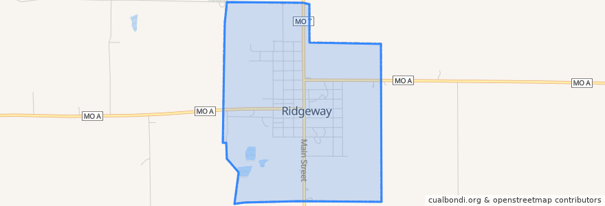 Mapa de ubicacion de Ridgeway.