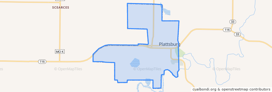 Mapa de ubicacion de Plattsburg.