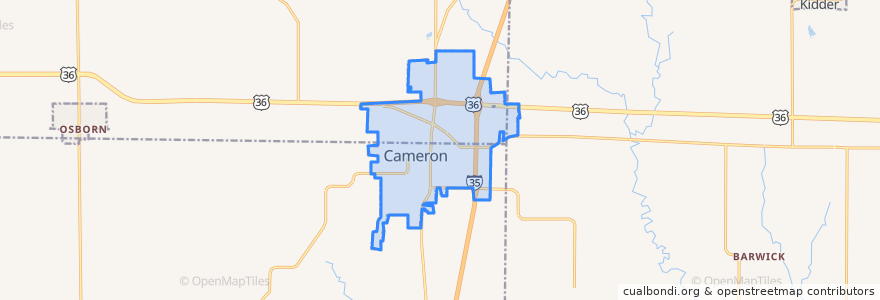 Mapa de ubicacion de Cameron.