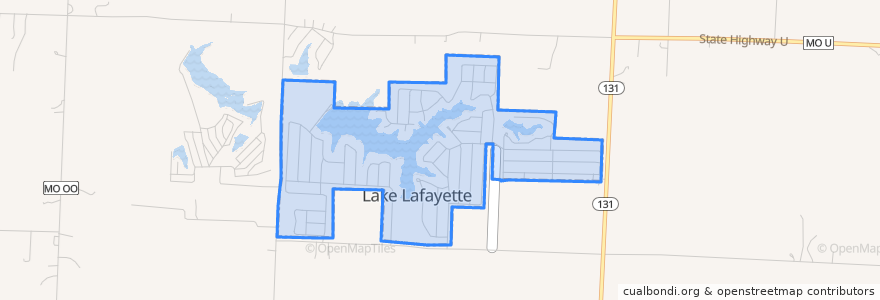 Mapa de ubicacion de Lake Lafayette.