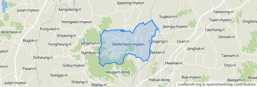 Mapa de ubicacion de 덕천면.