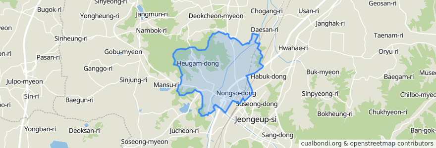 Mapa de ubicacion de Nongso-dong.