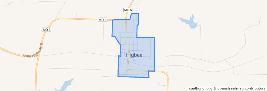 Mapa de ubicacion de Higbee.