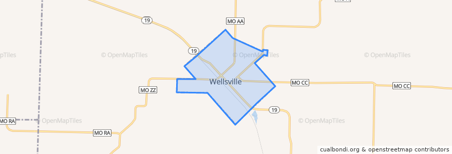 Mapa de ubicacion de Wellsville.