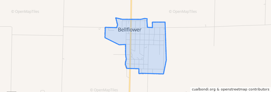 Mapa de ubicacion de Bellflower.