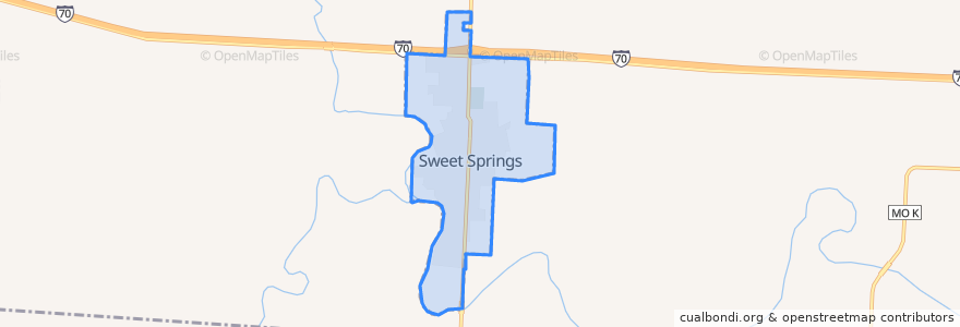 Mapa de ubicacion de Sweet Springs.