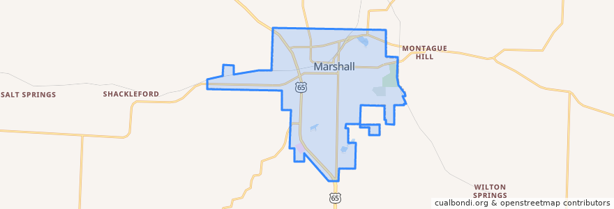 Mapa de ubicacion de Marshall.