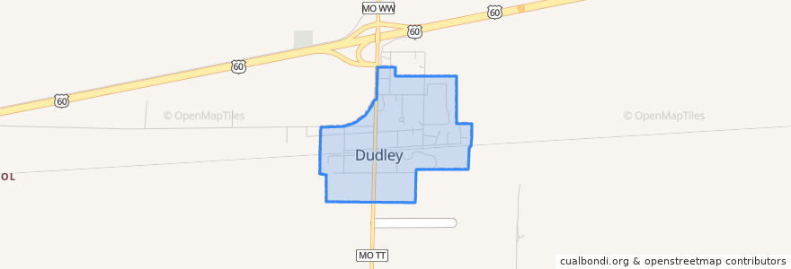 Mapa de ubicacion de Dudley.