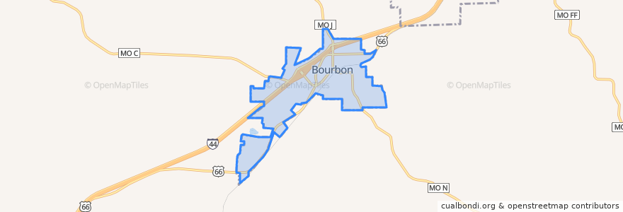 Mapa de ubicacion de Bourbon.