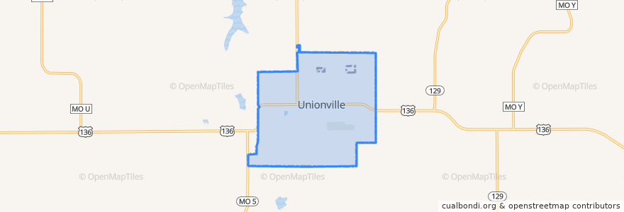 Mapa de ubicacion de Unionville.