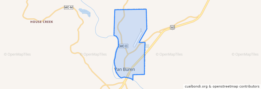 Mapa de ubicacion de Van Buren.