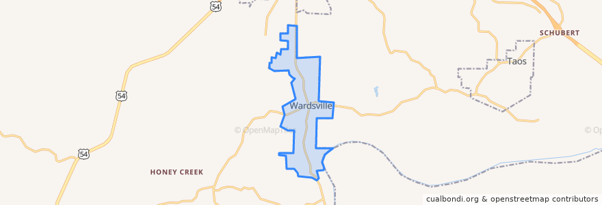 Mapa de ubicacion de Wardsville.