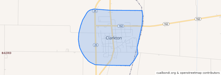 Mapa de ubicacion de Clarkton.