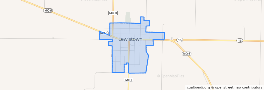 Mapa de ubicacion de Lewistown.