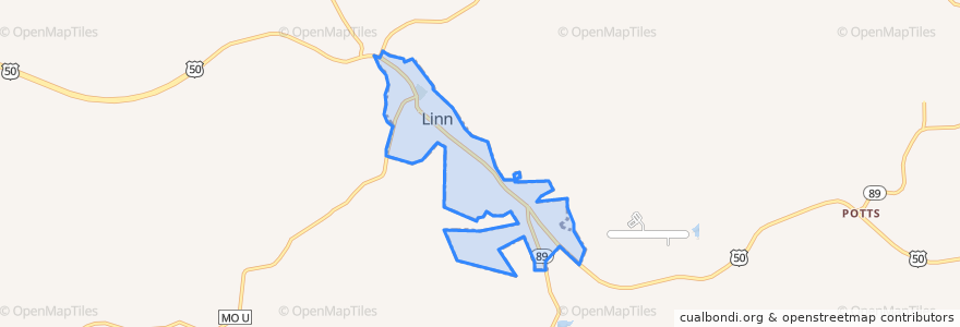 Mapa de ubicacion de Linn.