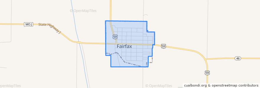 Mapa de ubicacion de Fairfax.