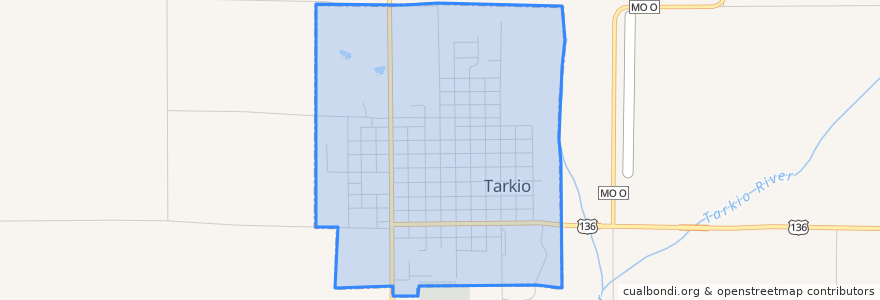 Mapa de ubicacion de Tarkio.