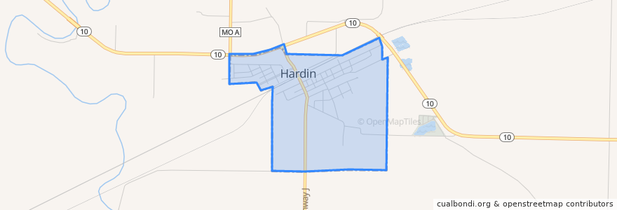 Mapa de ubicacion de Hardin.