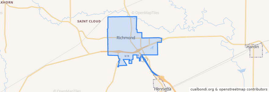 Mapa de ubicacion de Richmond.