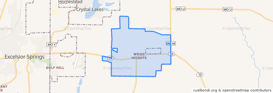 Mapa de ubicacion de Wood Heights.