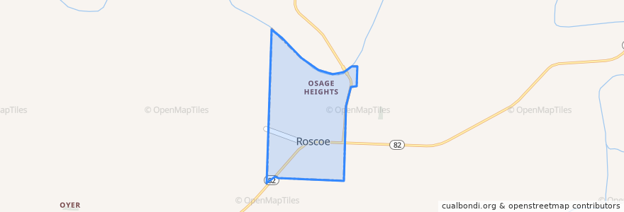 Mapa de ubicacion de Roscoe.