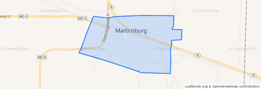 Mapa de ubicacion de Martinsburg.