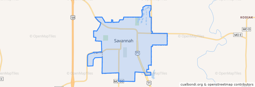 Mapa de ubicacion de Savannah.