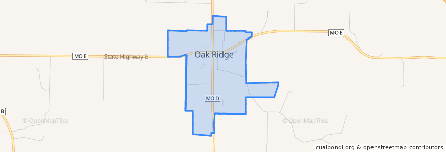 Mapa de ubicacion de Oak Ridge.