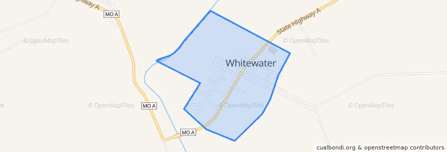 Mapa de ubicacion de Whitewater.