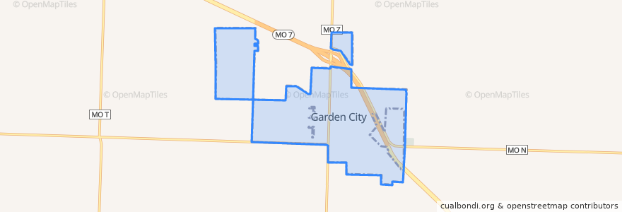 Mapa de ubicacion de Garden City.