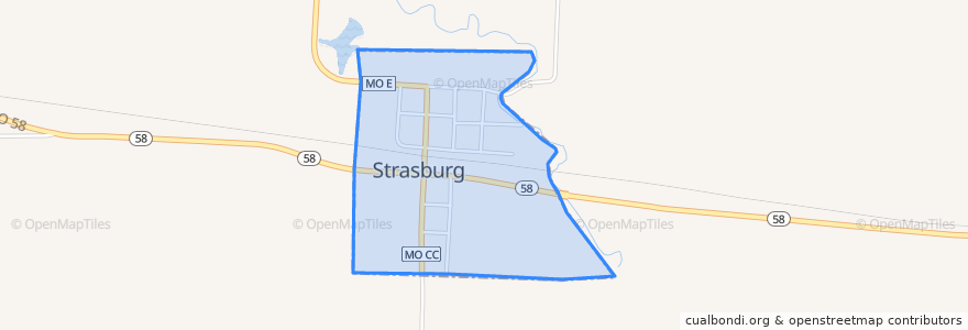 Mapa de ubicacion de Strasburg.