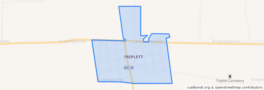 Mapa de ubicacion de Triplett.