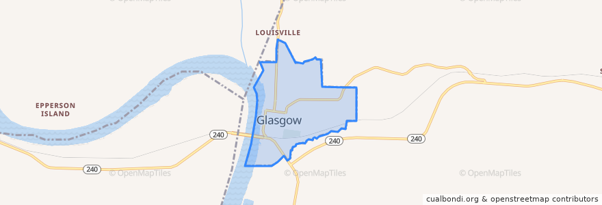 Mapa de ubicacion de Glasgow.