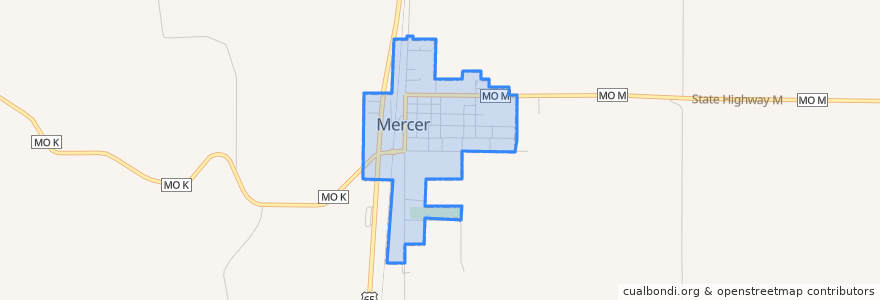 Mapa de ubicacion de Mercer.